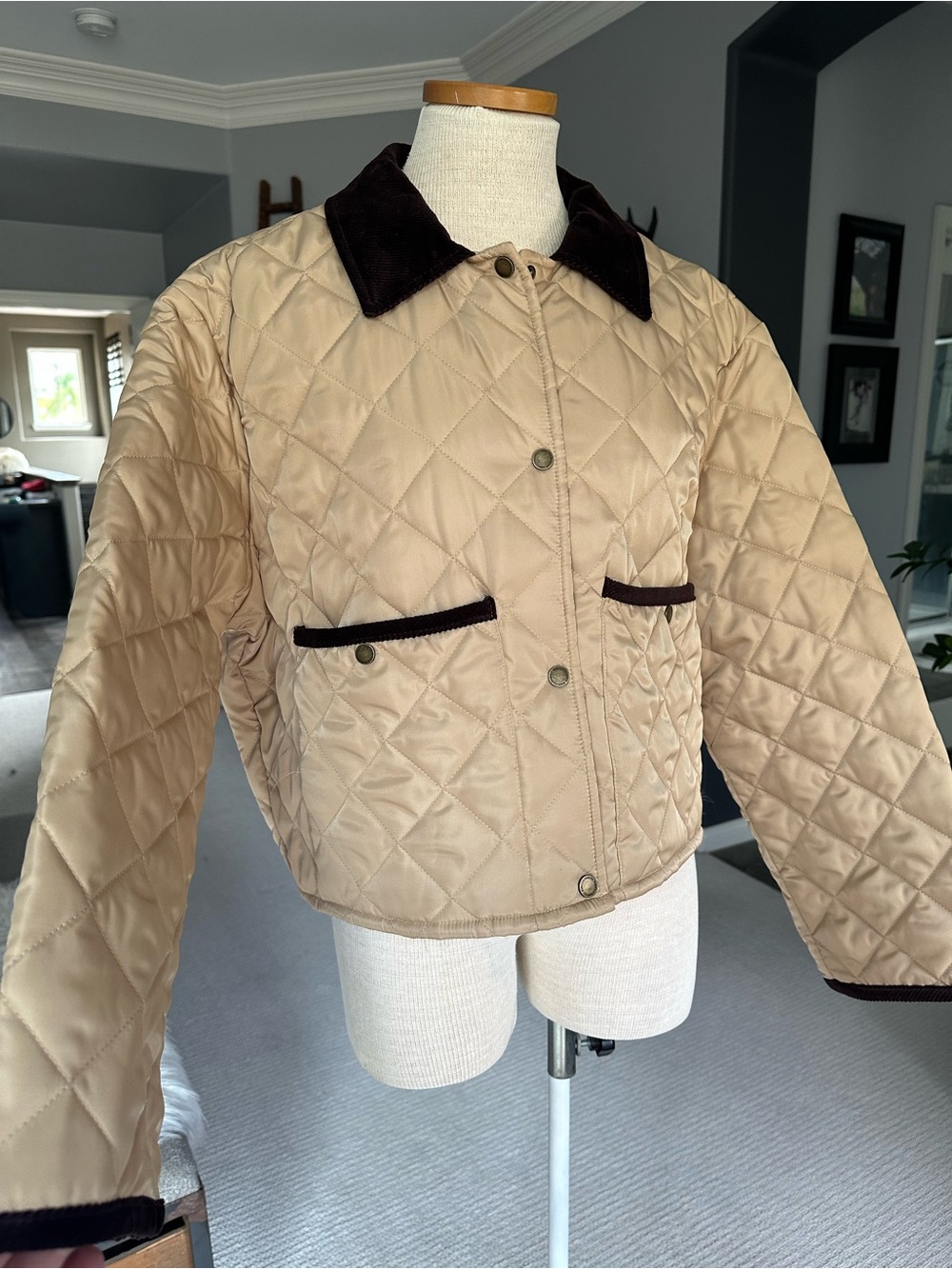 Rebecca Minkoff NWT Quilted Puffer Jacket with Contrast Collar, size large